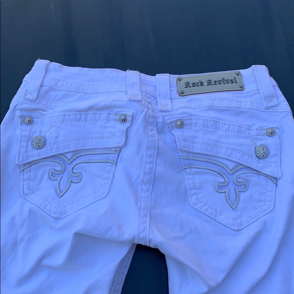 All White Rock Revival Jeans